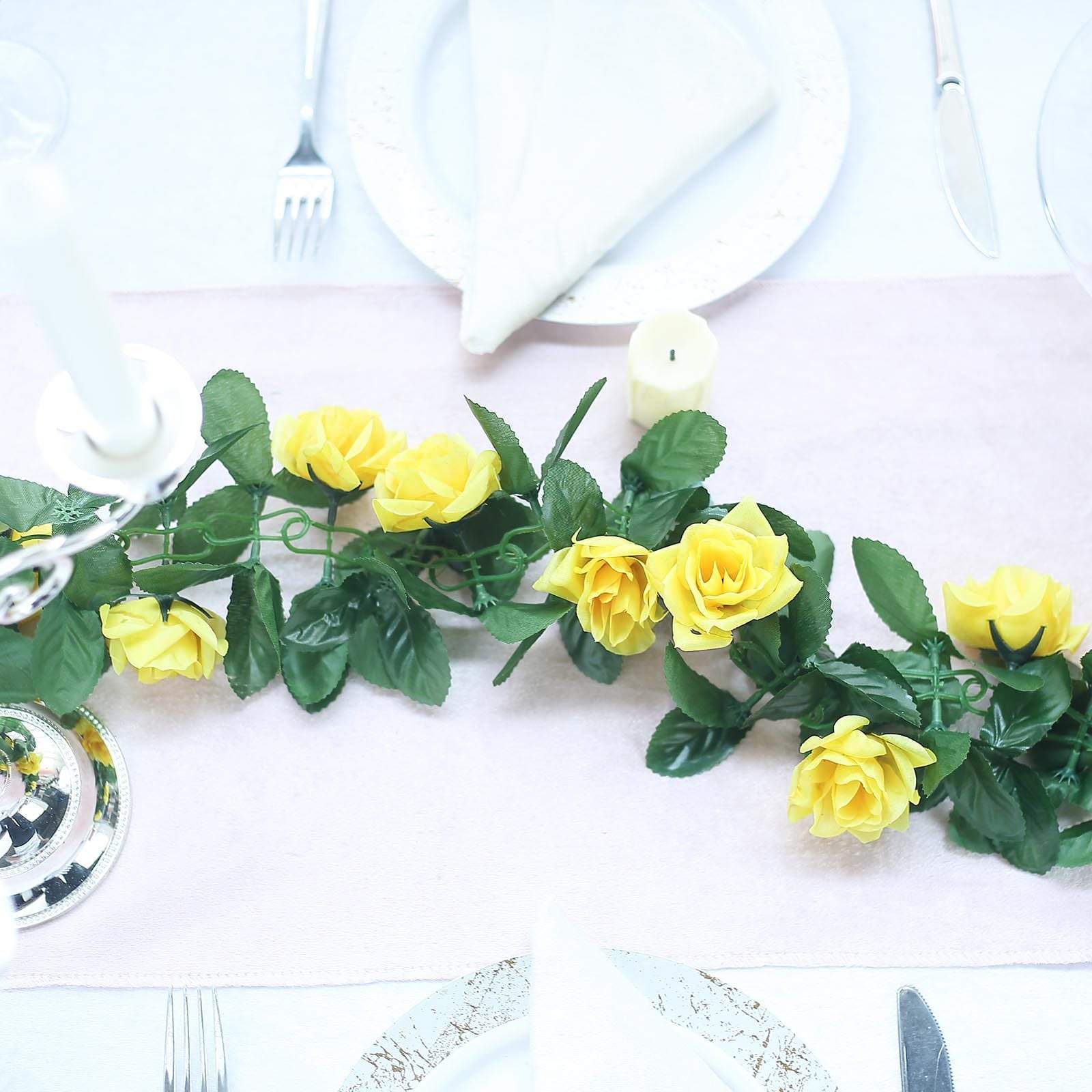 6 feet 3D Chain Garland with Silk Roses