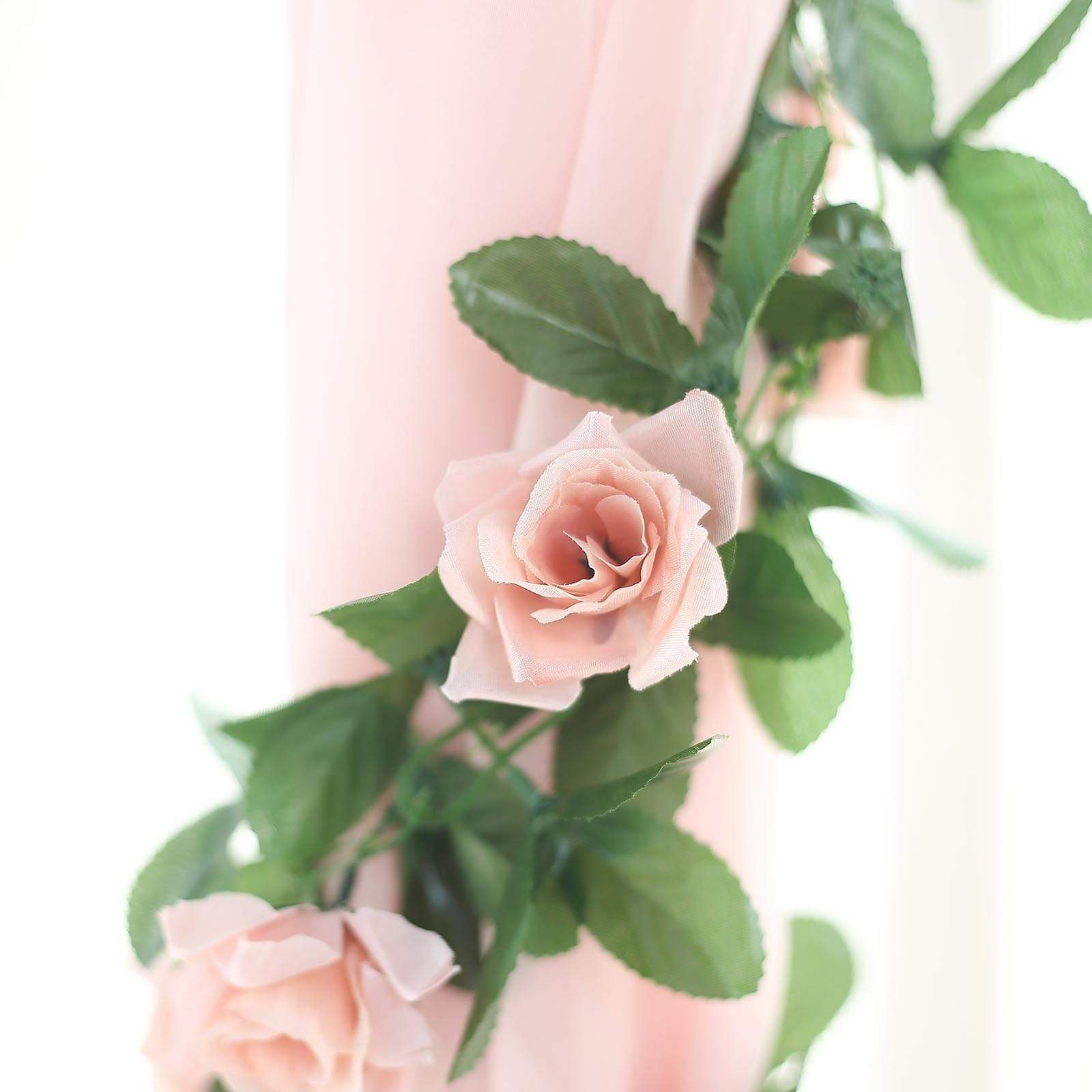 6 feet 3D Chain Garland with Silk Roses