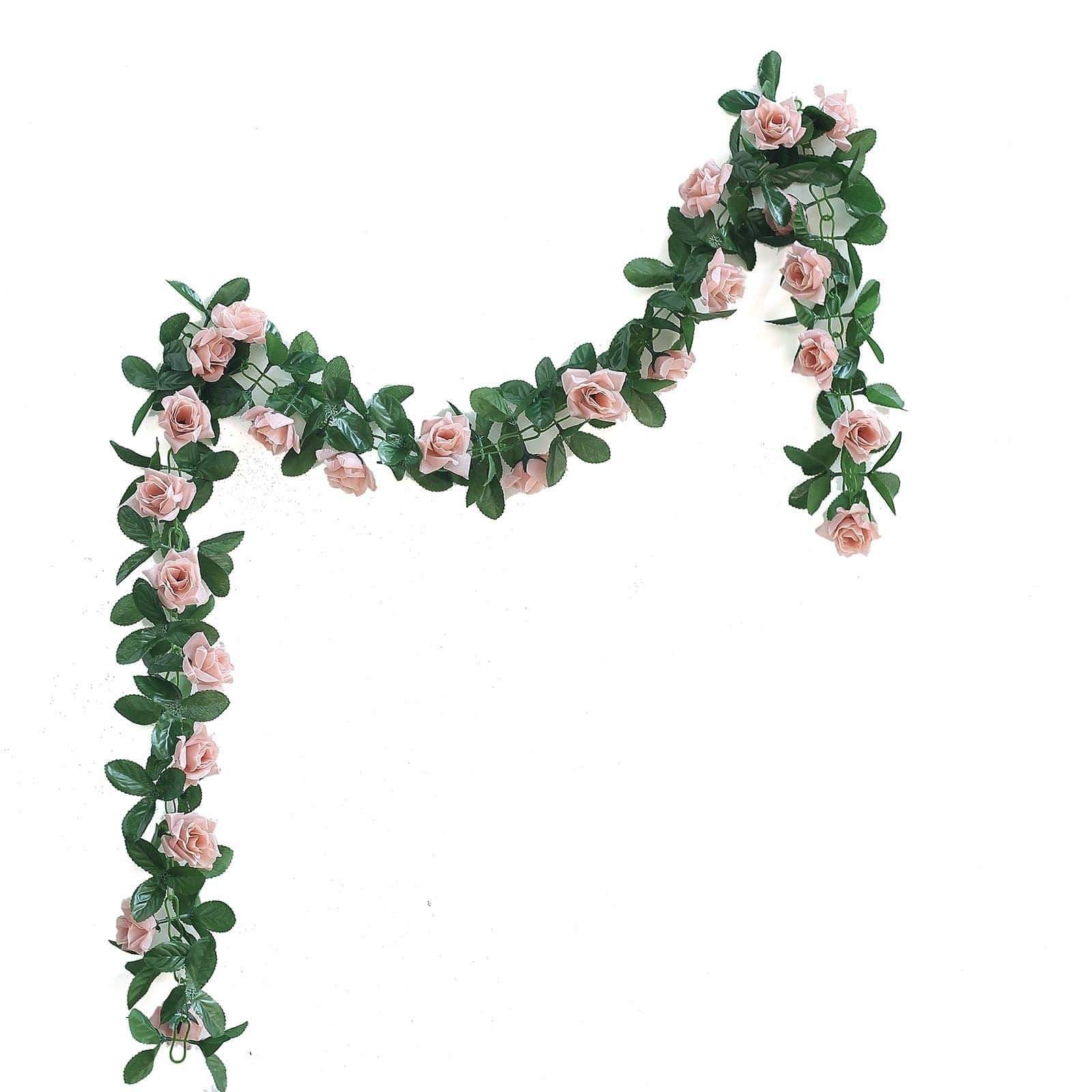 6 feet 3D Chain Garland with Silk Roses