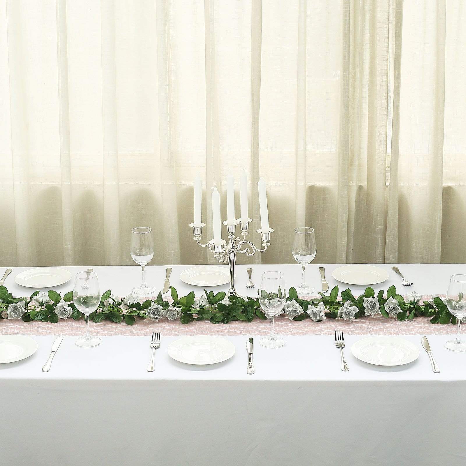 6 feet 3D Chain Garland with Silk Roses