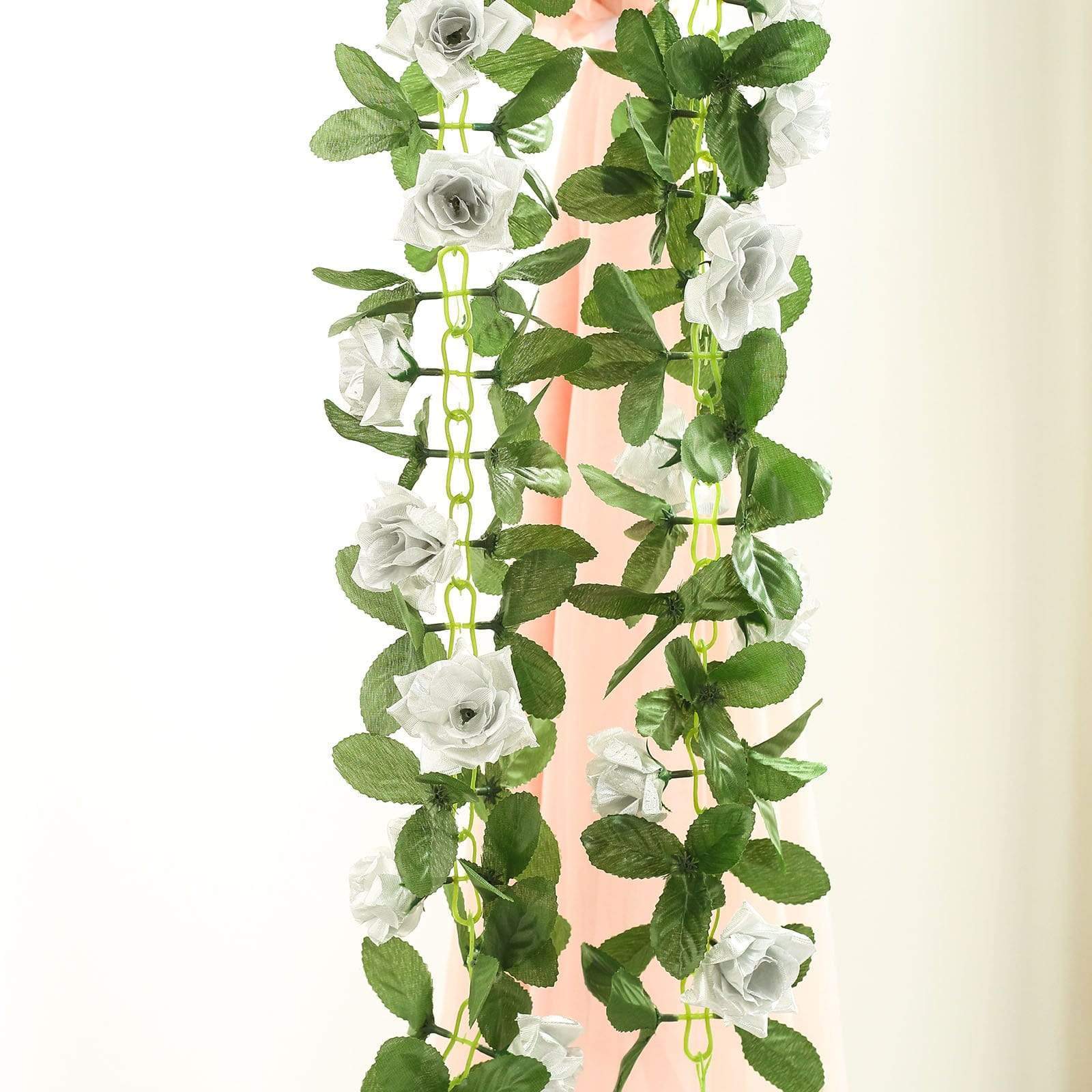 6 feet 3D Chain Garland with Silk Roses