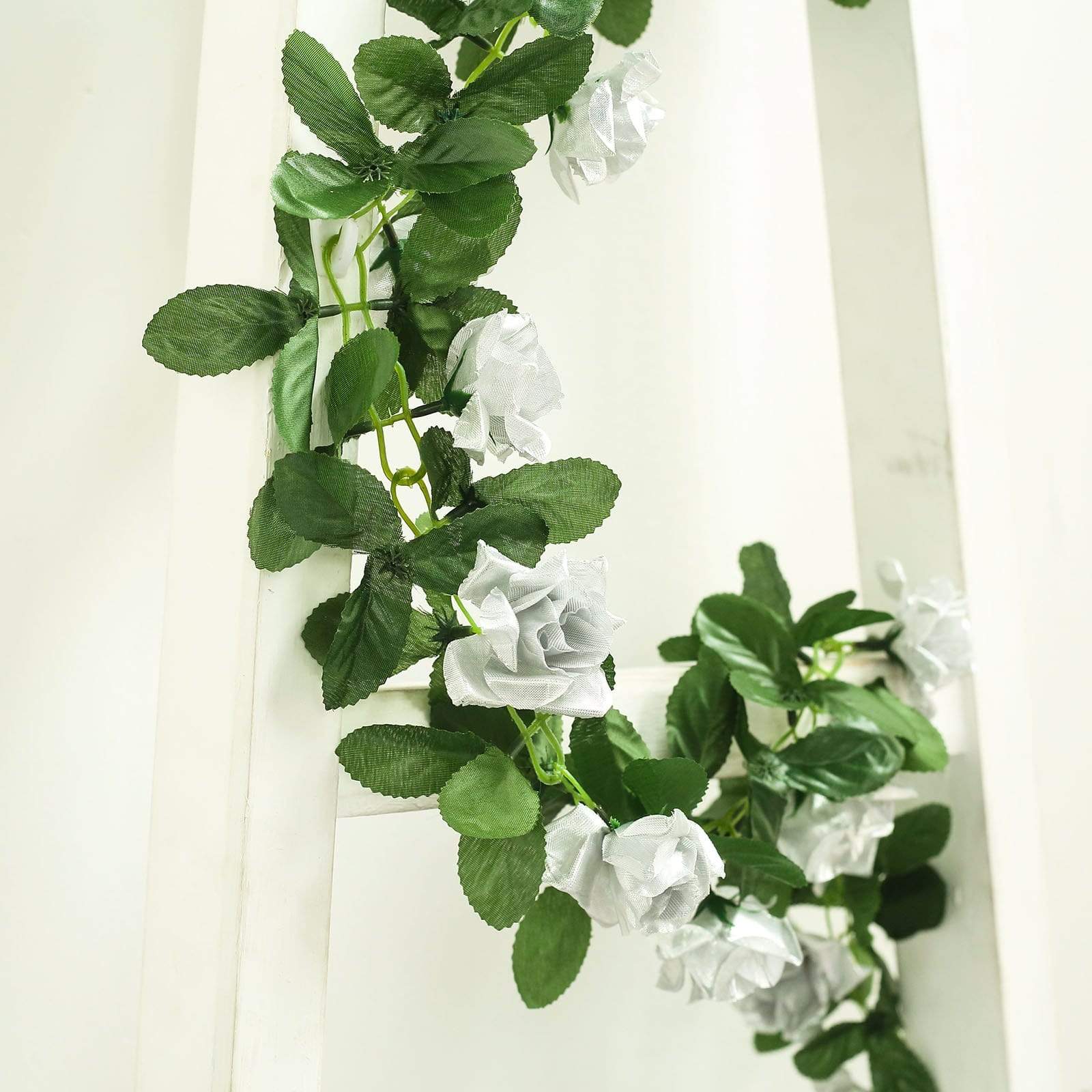 6 feet 3D Chain Garland with Silk Roses