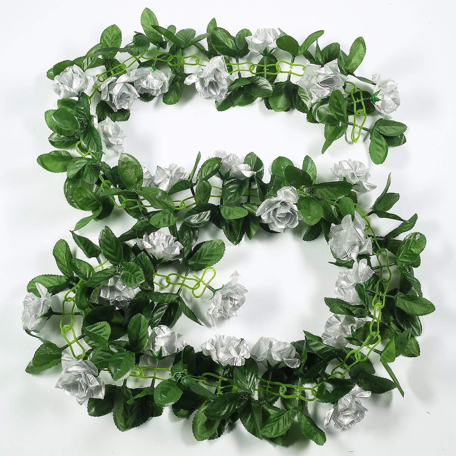 6 feet 3D Chain Garland with Silk Roses