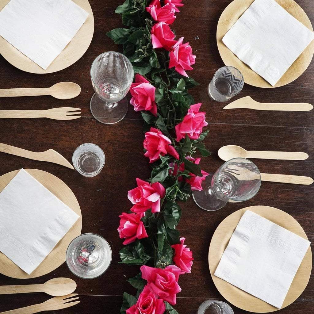 6 feet 3D Chain Garland with Silk Roses