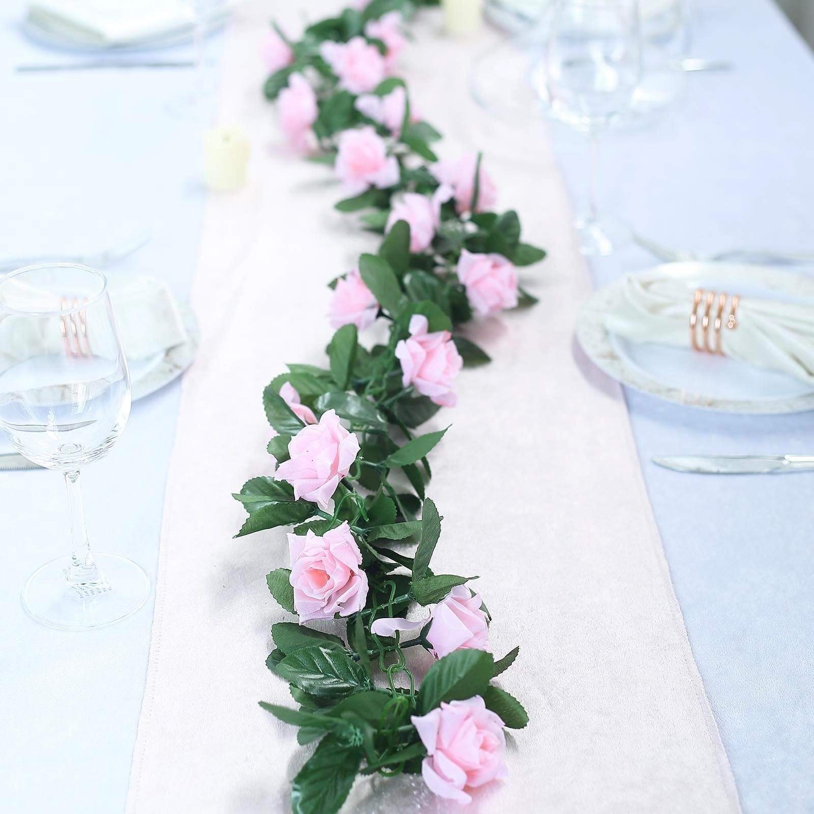 6 feet 3D Chain Garland with Silk Roses