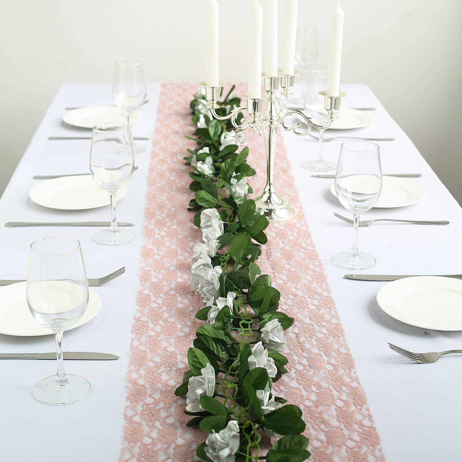 6 feet 3D Chain Garland with Silk Roses