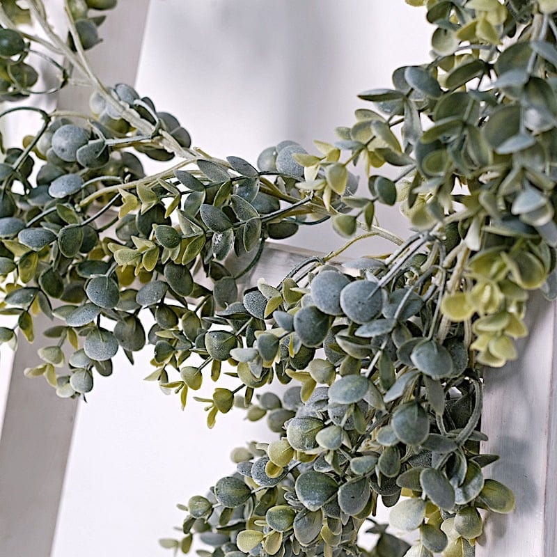 6 ft Frosted Green Artificial Eucalyptus Leaves Faux Vine Greenery Garland