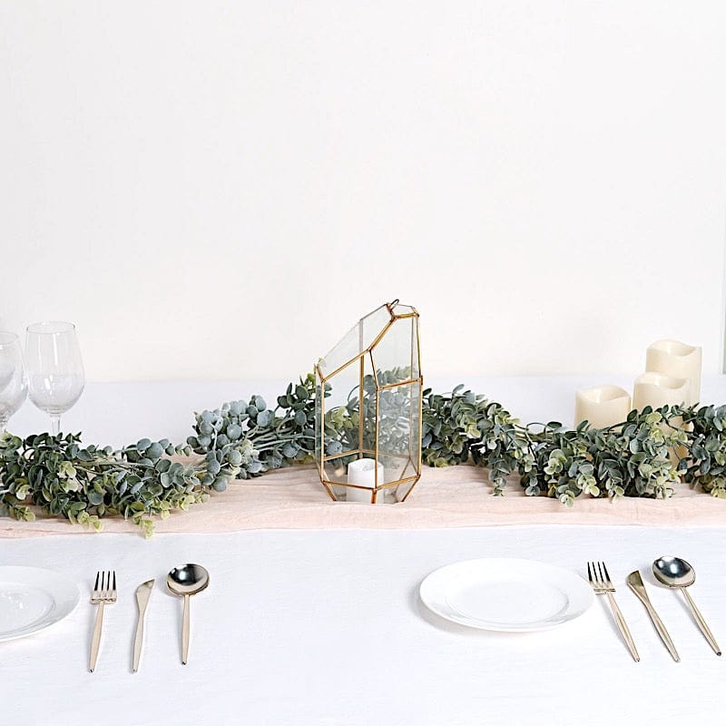 6 ft Frosted Green Artificial Eucalyptus Leaves Faux Vine Greenery Garland