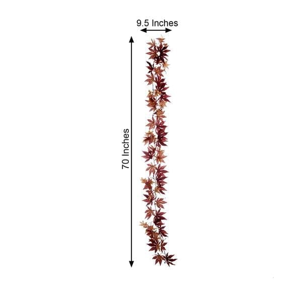 70 in Artificial Fall Maple Leaf Garland Faux Autumn Foliage