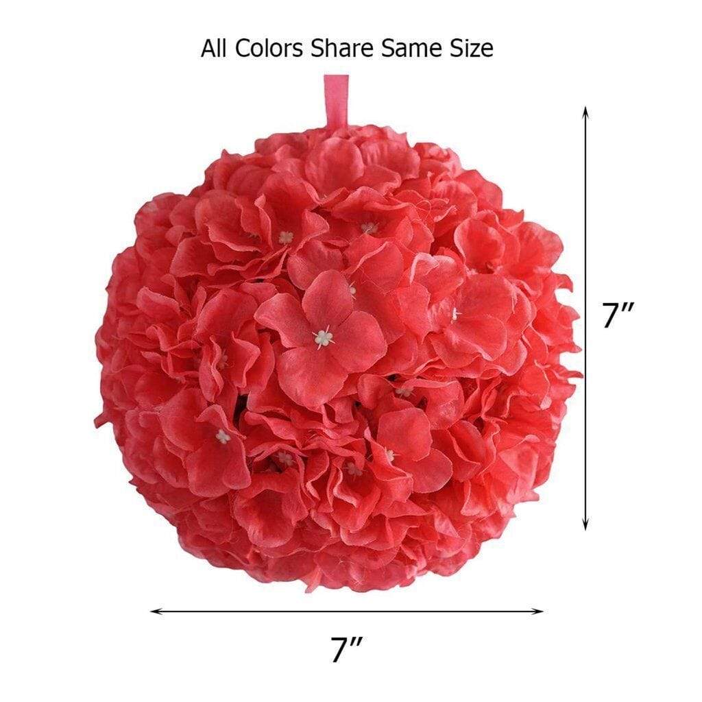 4 pcs 7 inch Hydrangea Kissing Flower Balls
