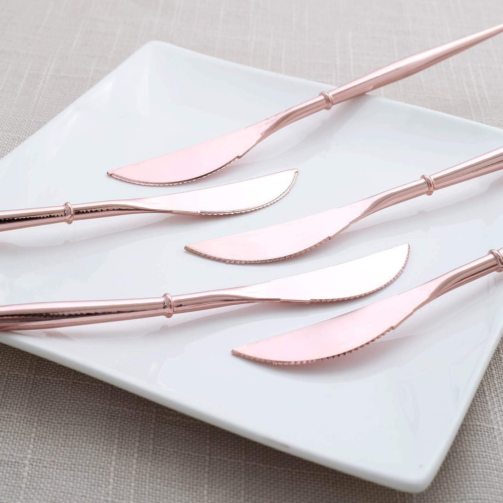 24 Metallic 8 in Plastic Knives Disposable Cutlery