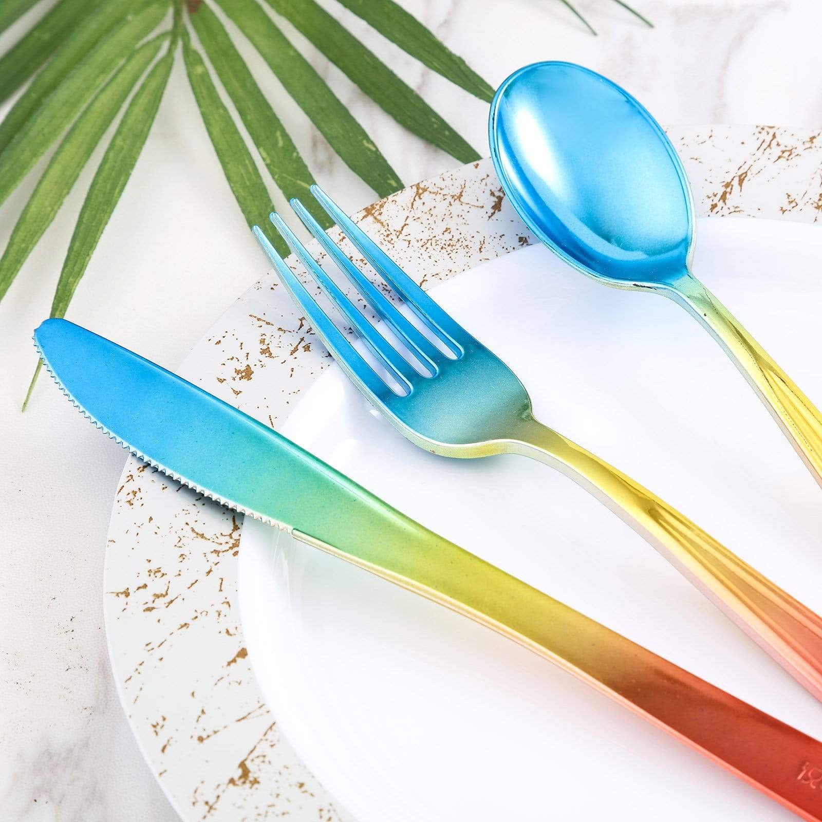 24 pcs 8 in long Ombre Disposable Plastic Party Knives