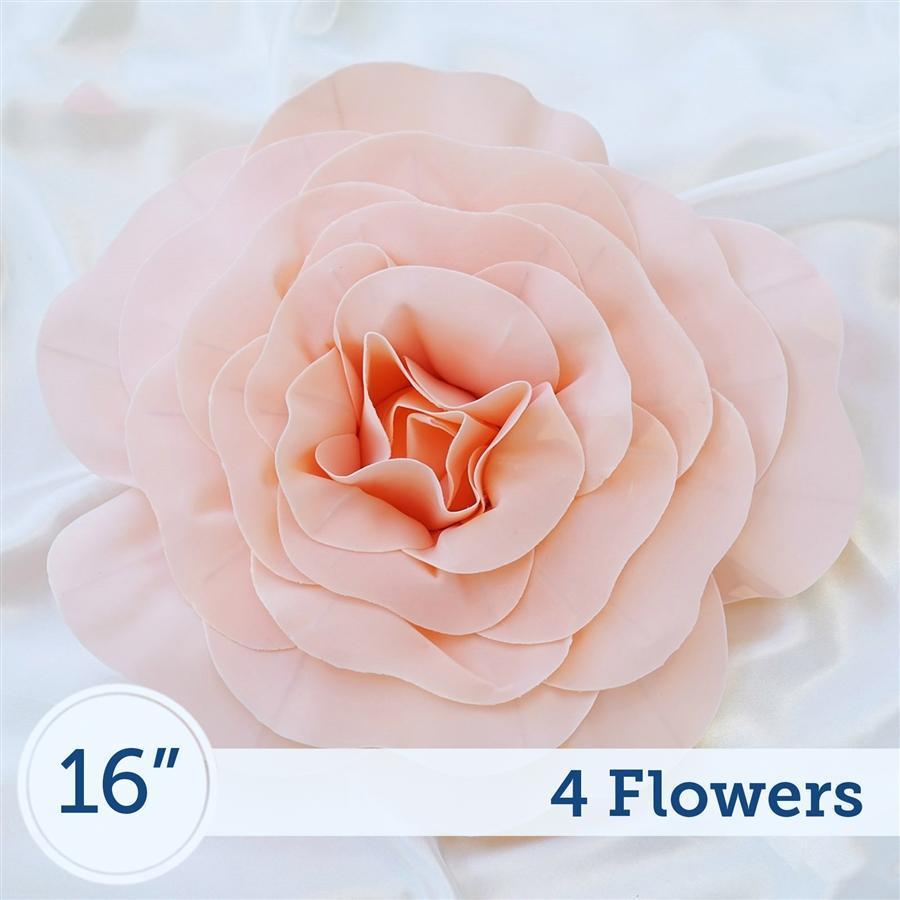 4 pcs 16 Gold Artificial Large Roses Flowers Wall Backdrop Party Wedding  SALE