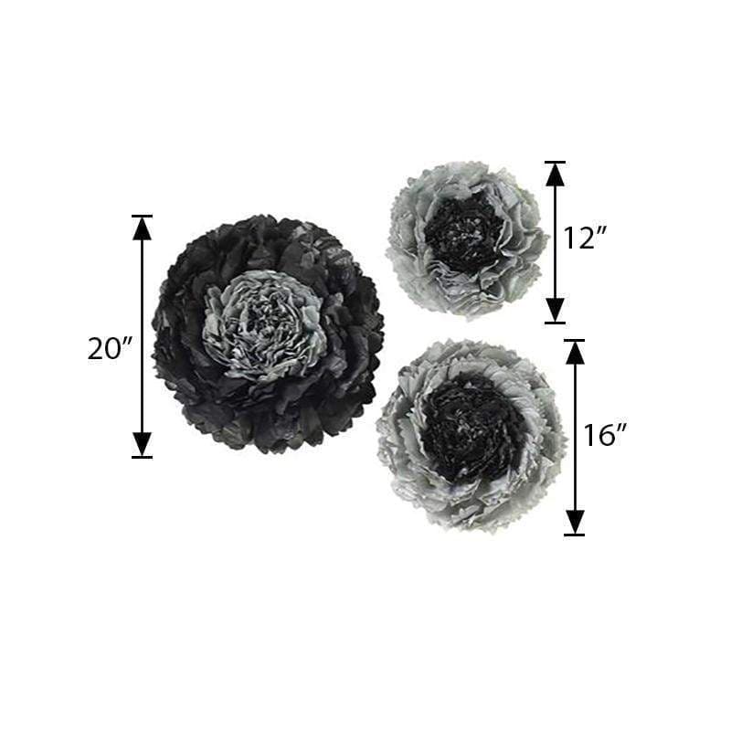 6 pcs 12 in 16 in 20 in wide Carnations Extra Large Paper Tissue Flowers