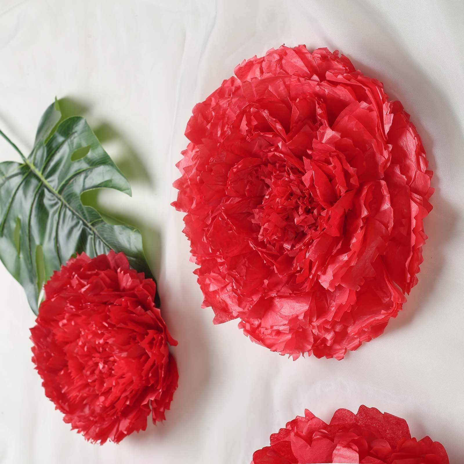 6 pcs 12 in 16 in 20 in wide Carnations Extra Large Paper Tissue Flowers