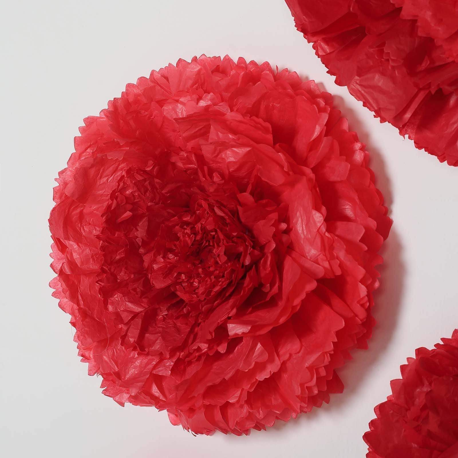 6 pcs 12 in 16 in 20 in wide Carnations Extra Large Paper Tissue Flowers