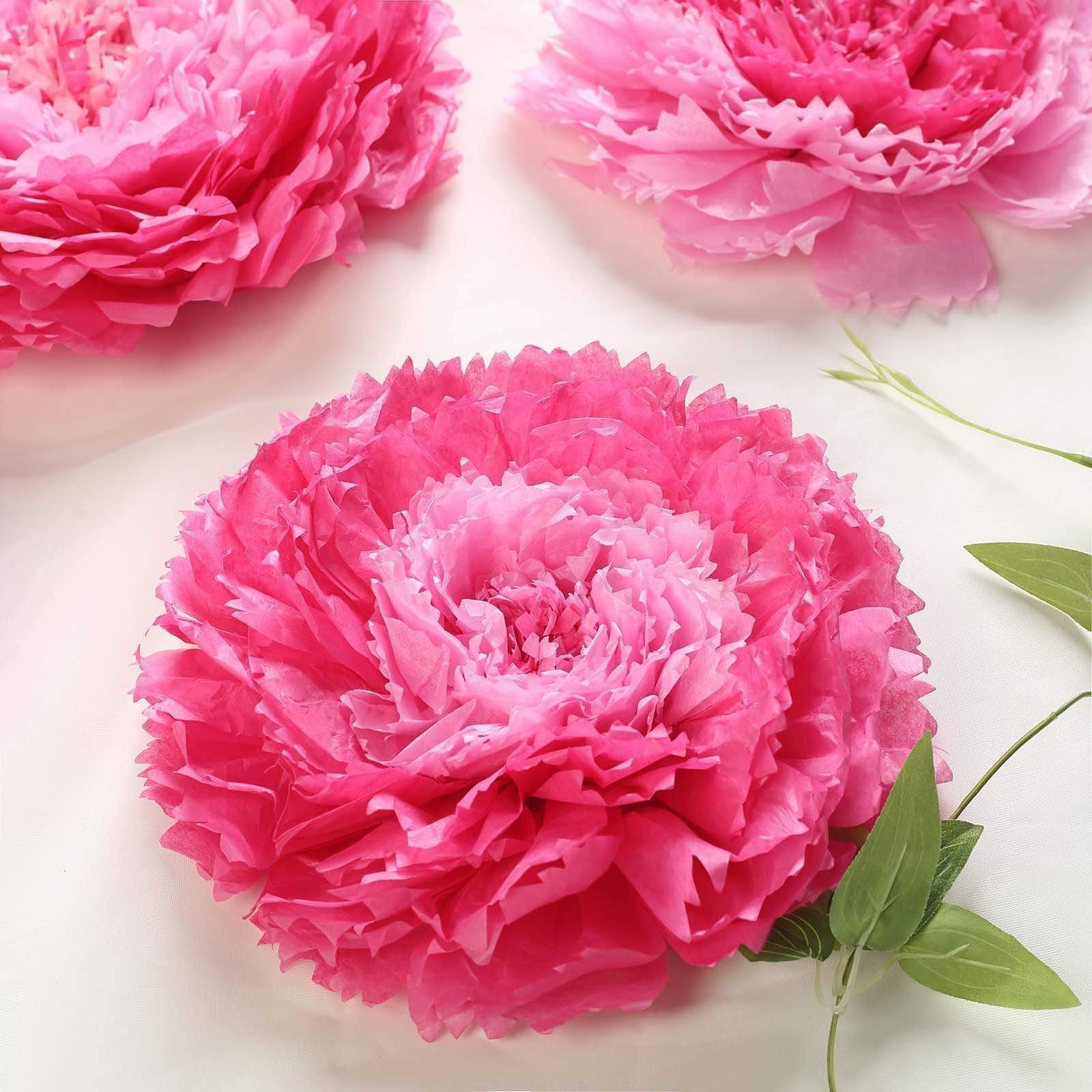 6 pcs 12 in 16 in 20 in wide Carnations Extra Large Paper Tissue Flowers