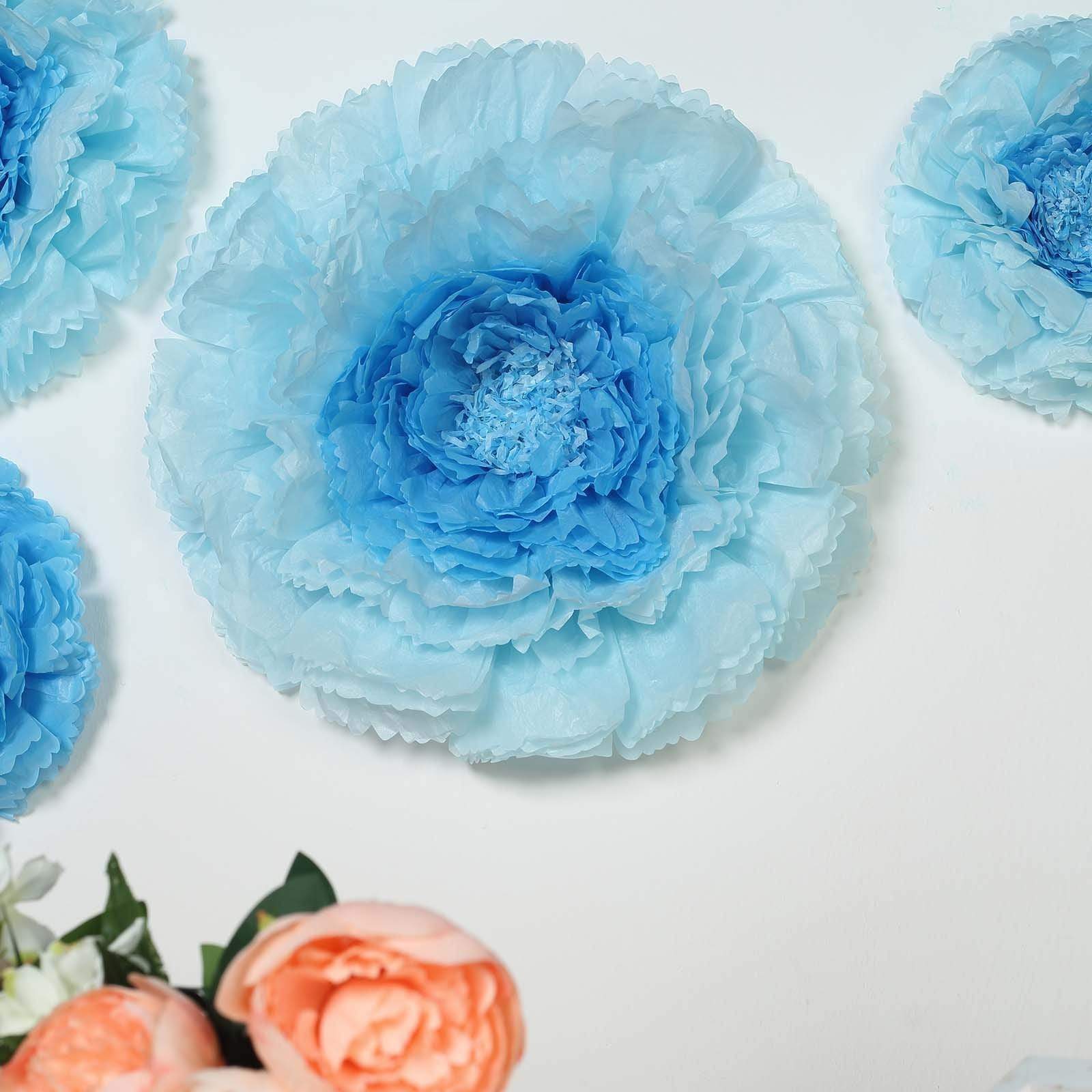 6 pcs 12 in 16 in 20 in wide Carnations Extra Large Paper Tissue Flowers