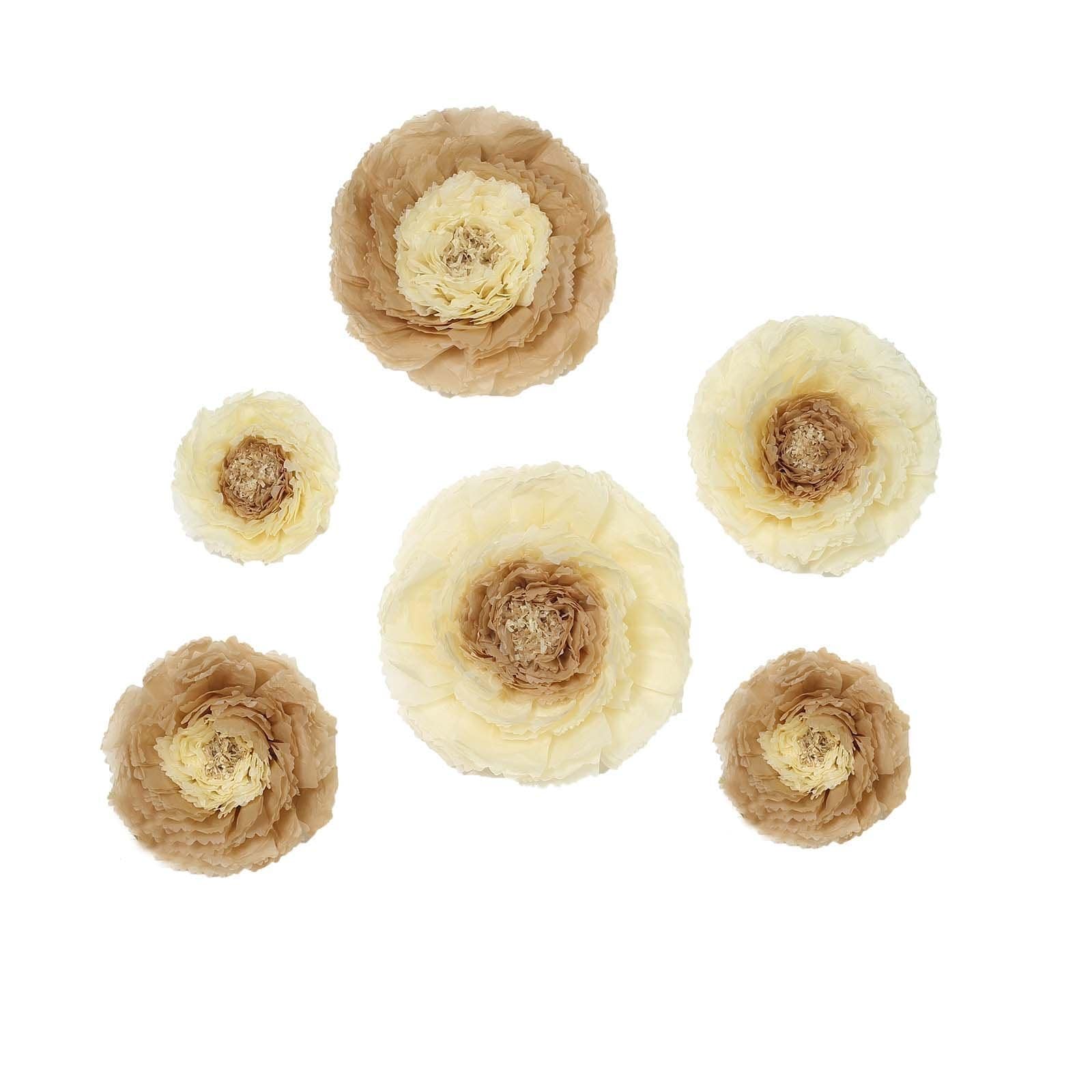 6 pcs 12 in 16 in 20 in wide Carnations Extra Large Paper Tissue Flowers