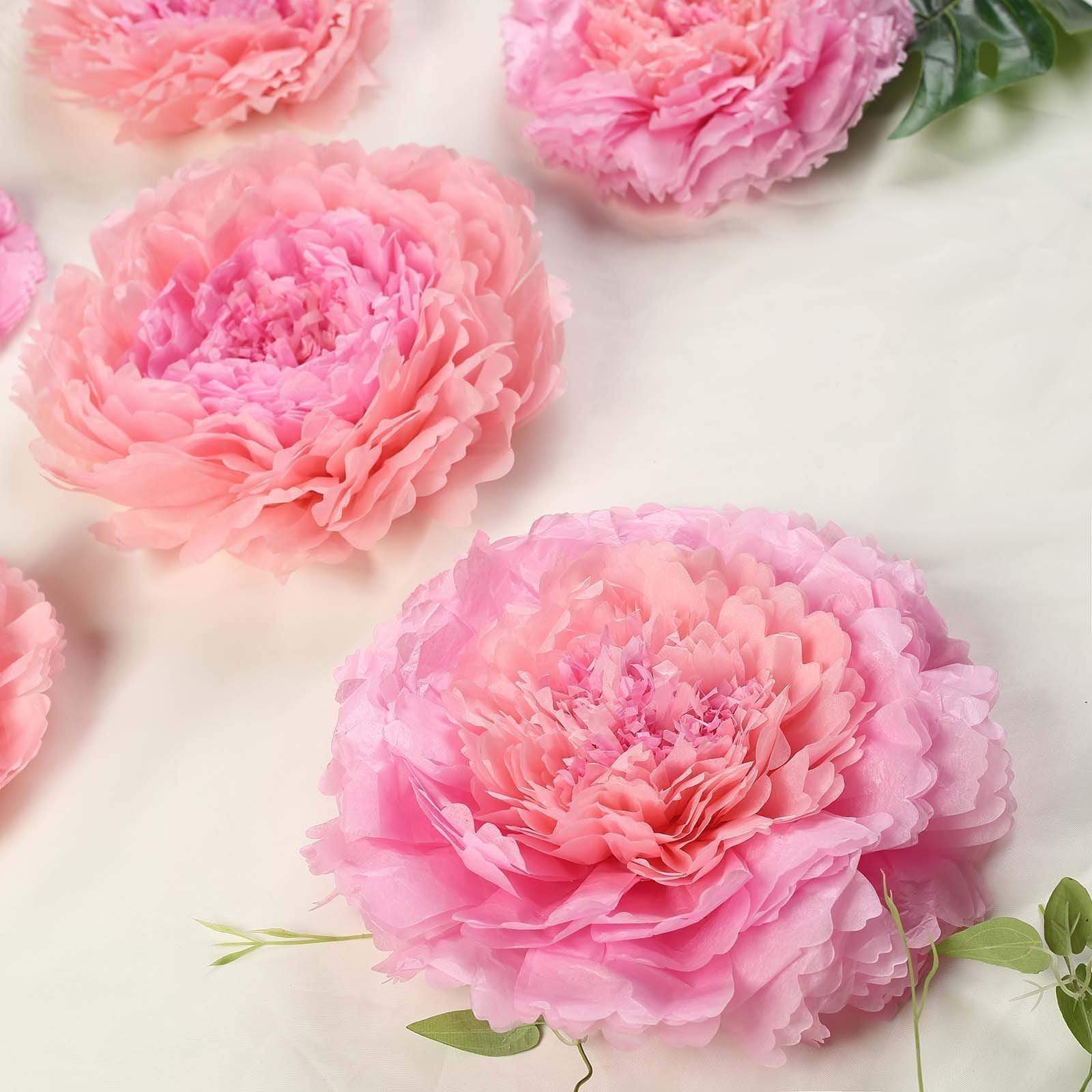 6 pcs 12 in 16 in 20 in wide Carnations Extra Large Paper Tissue Flowers