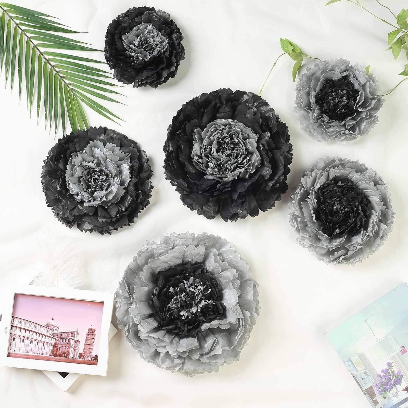 6 pcs 7 in 9 in 11 in wide Carnations Large Paper Tissue Flowers