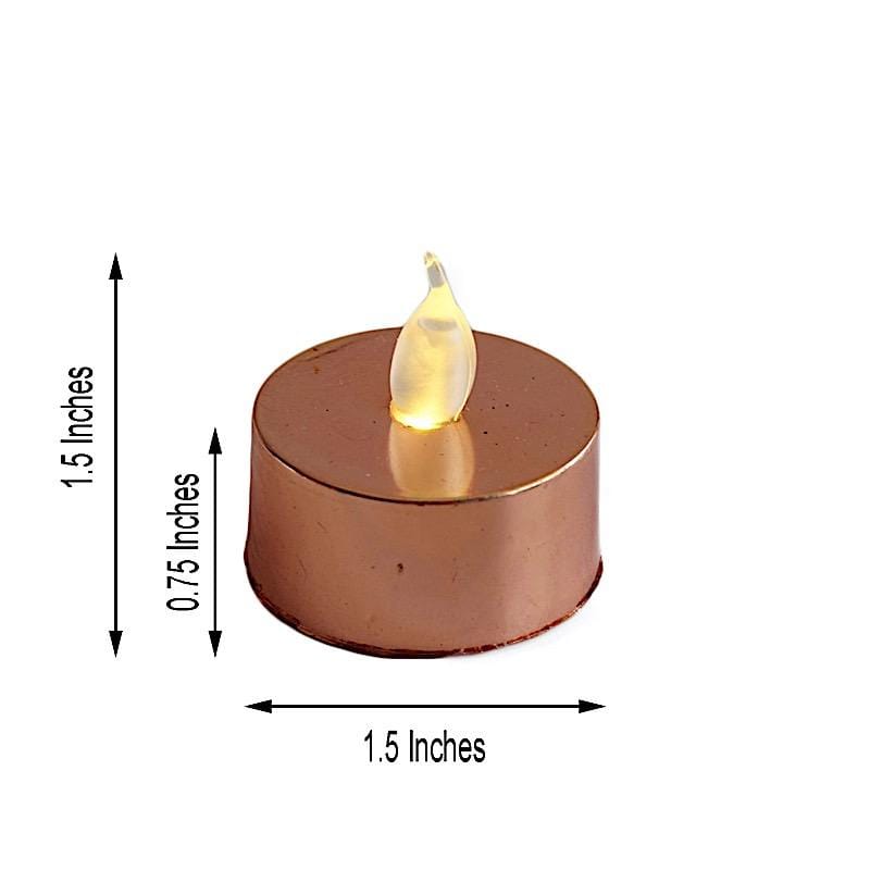12 Metallic LED Battery Operated Tealight Candles Lights