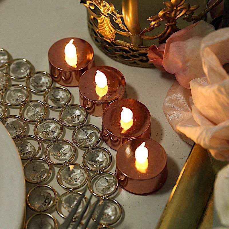 12 Metallic LED Battery Operated Tealight Candles Lights