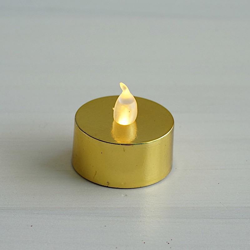 12 Metallic LED Battery Operated Tealight Candles Lights