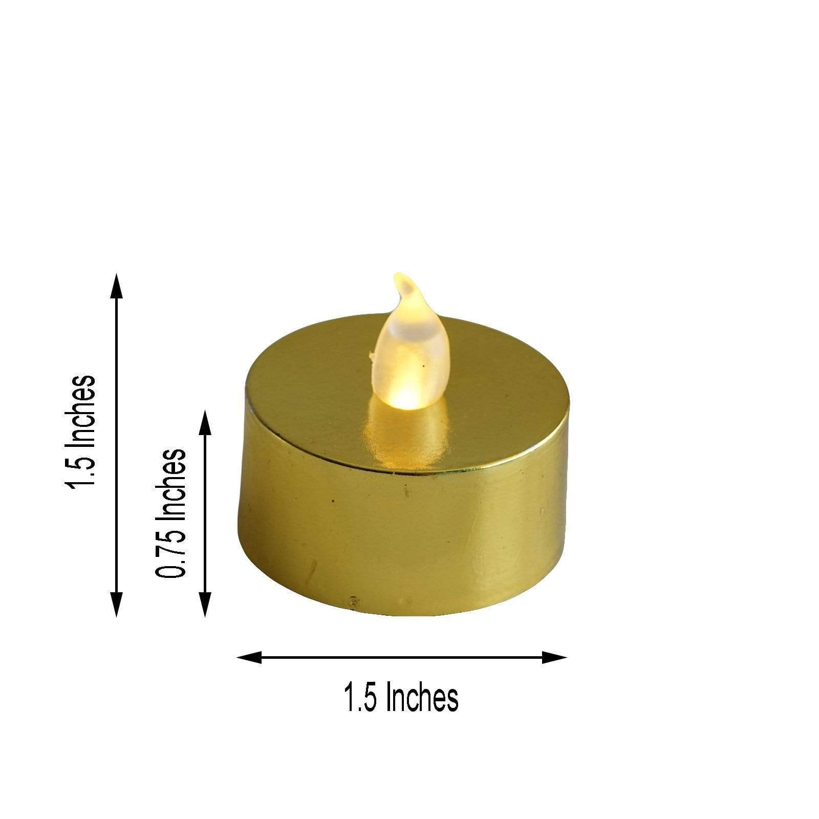 12 Metallic LED Battery Operated Tealight Candles Lights