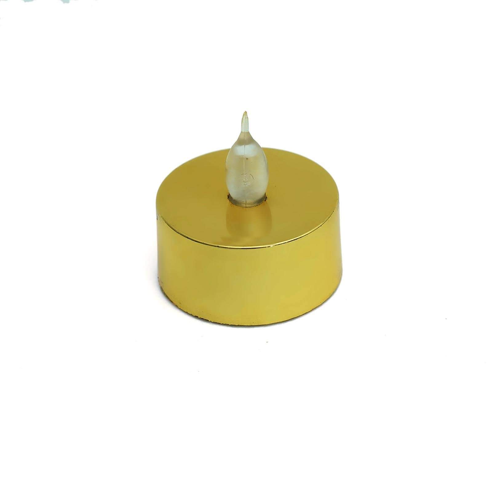 12 Metallic LED Battery Operated Tealight Candles Lights