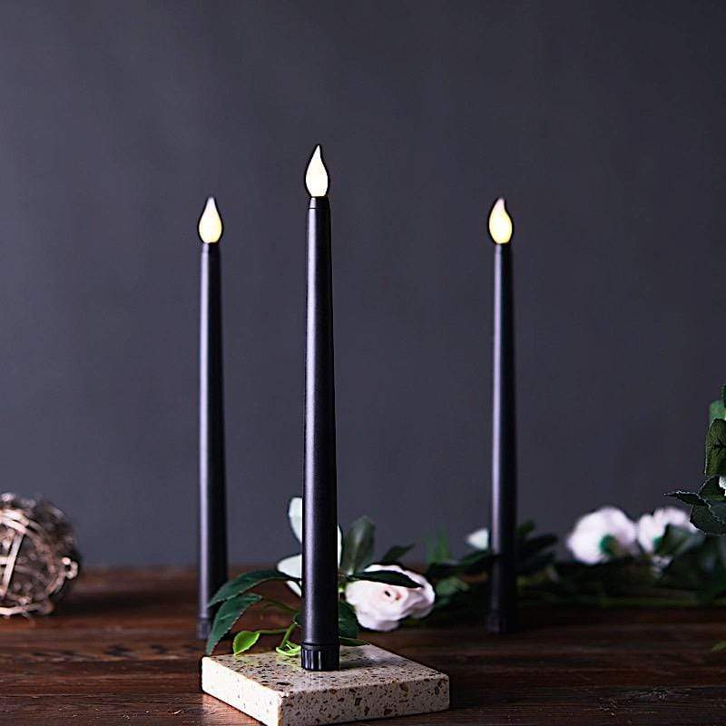 3 Flameless 11 in tall LED Taper Candles Lights