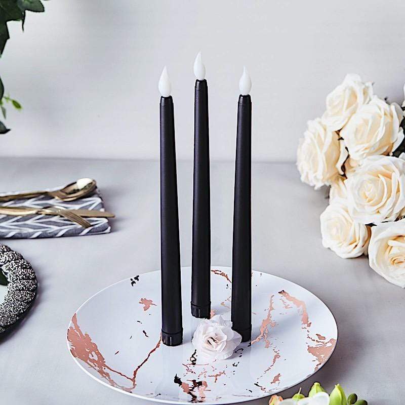 3 Flameless 11 in tall LED Taper Candles Lights