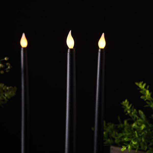 3 Flameless 11 in tall LED Taper Candles Lights