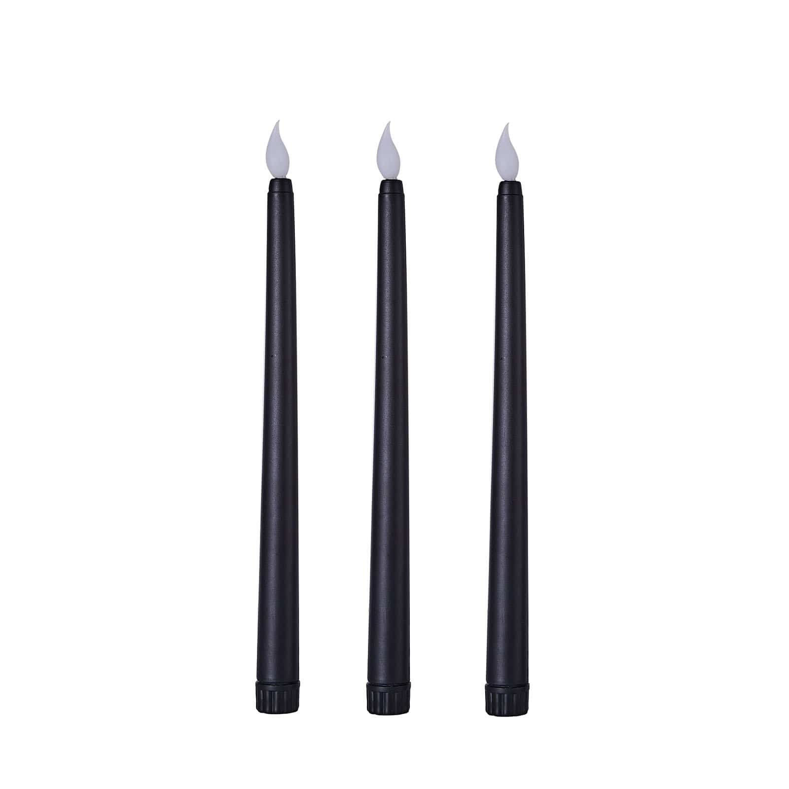 3 Flameless 11 in tall LED Taper Candles Lights