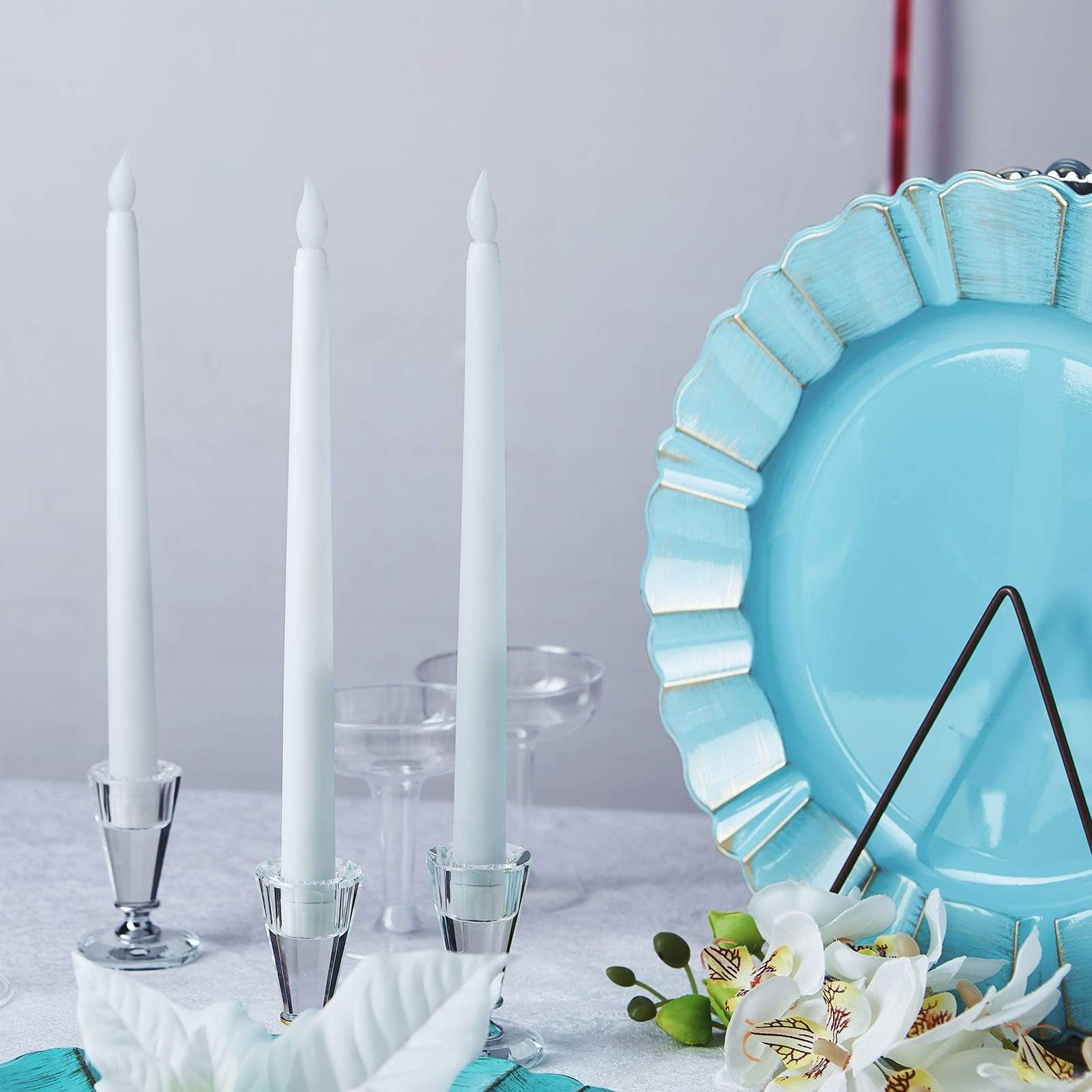 3 Flameless 11 in tall LED Taper Candles Lights