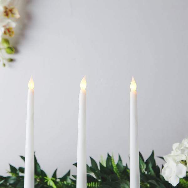3 Flameless 11 in tall LED Taper Candles Lights