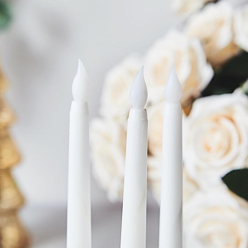 3 Flameless 11 in tall LED Taper Candles Lights