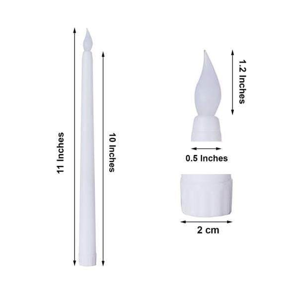 3 Flameless 11 in tall LED Taper Candles Lights