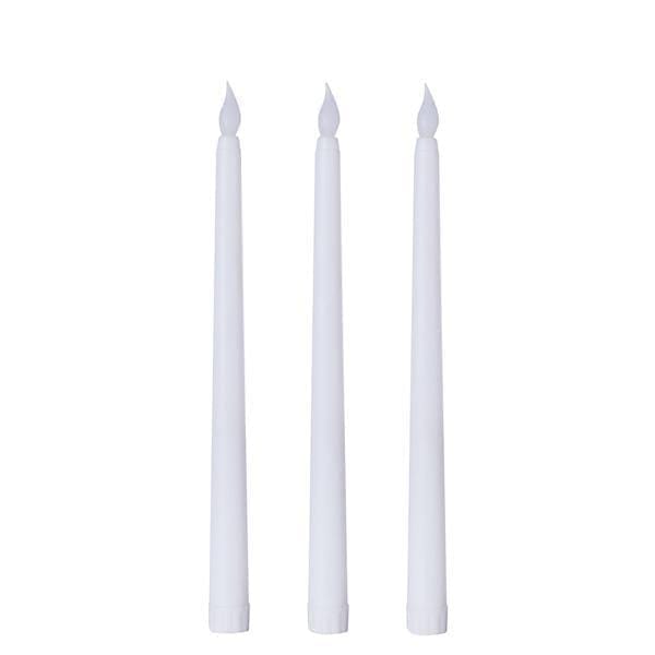 3 Flameless 11 in tall LED Taper Candles Lights