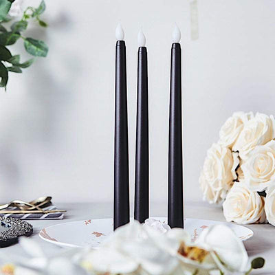3 Flameless 11 in tall LED Taper Candles Lights