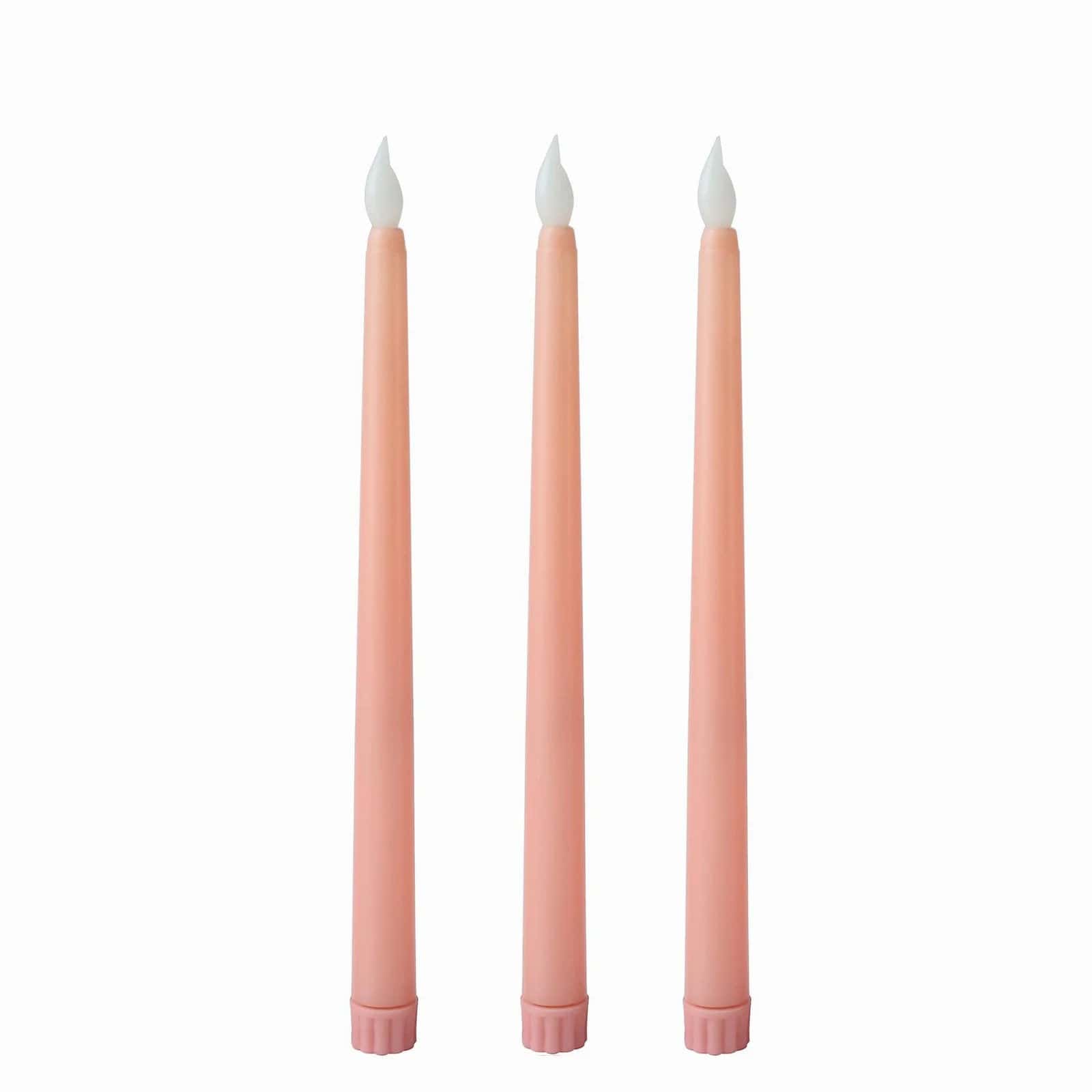 3 Flameless 11 in tall LED Taper Candles Lights