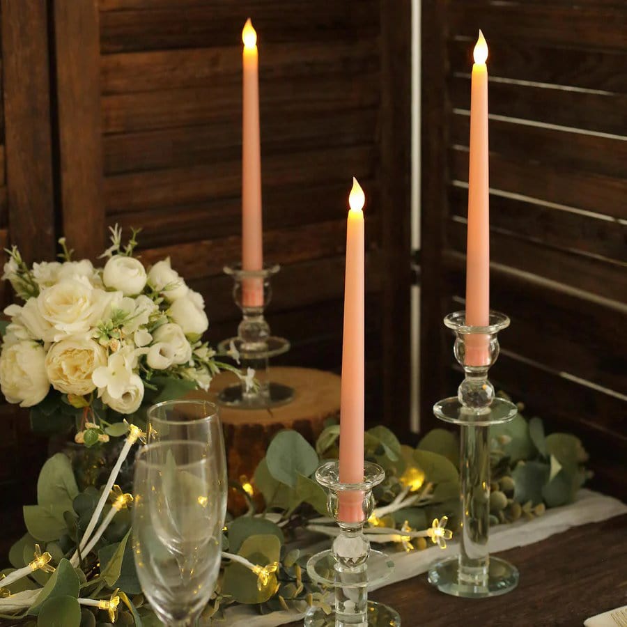 3 Flameless 11 in tall LED Taper Candles Lights