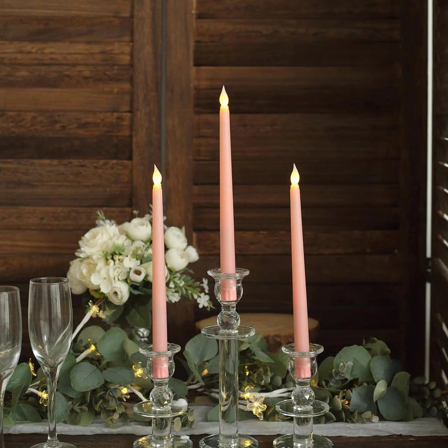 3 Flameless 11 in tall LED Taper Candles Lights