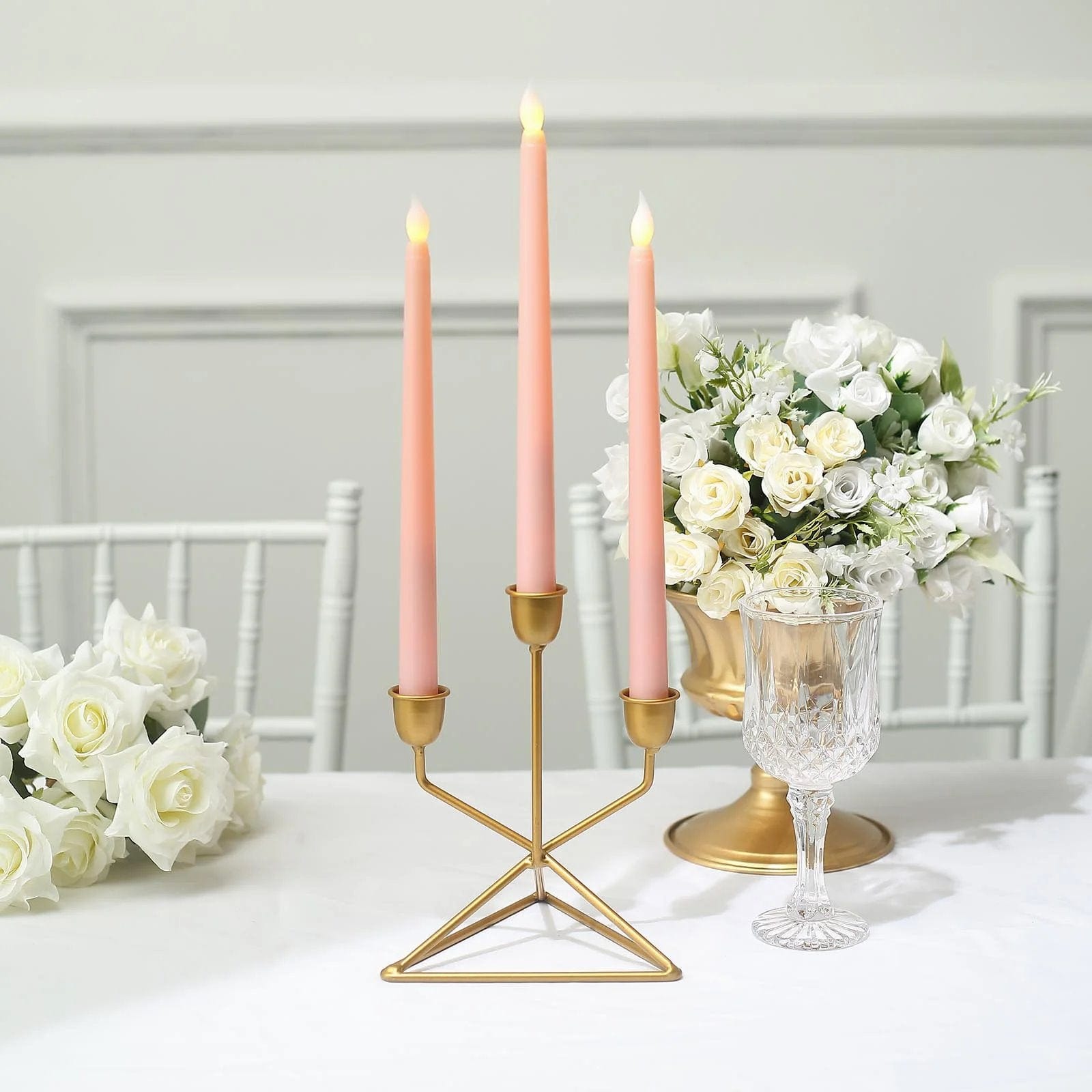 3 Flameless 11 in tall LED Taper Candles Lights