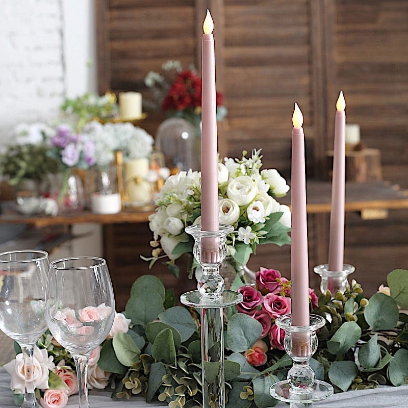 3 Flameless 11 in tall LED Taper Candles Lights
