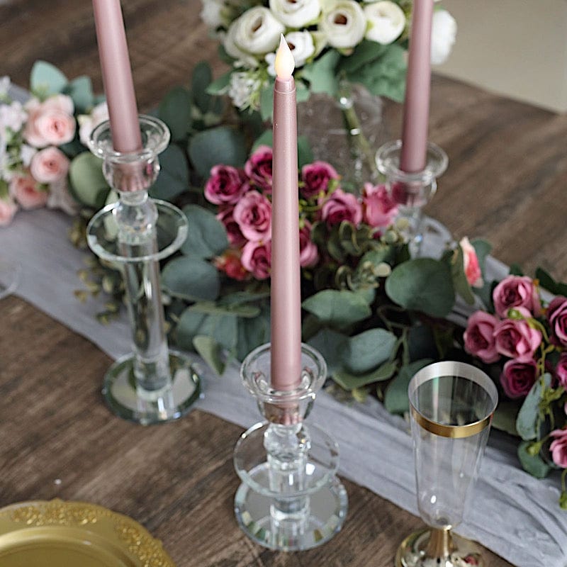 3 Flameless 11 in tall LED Taper Candles Lights
