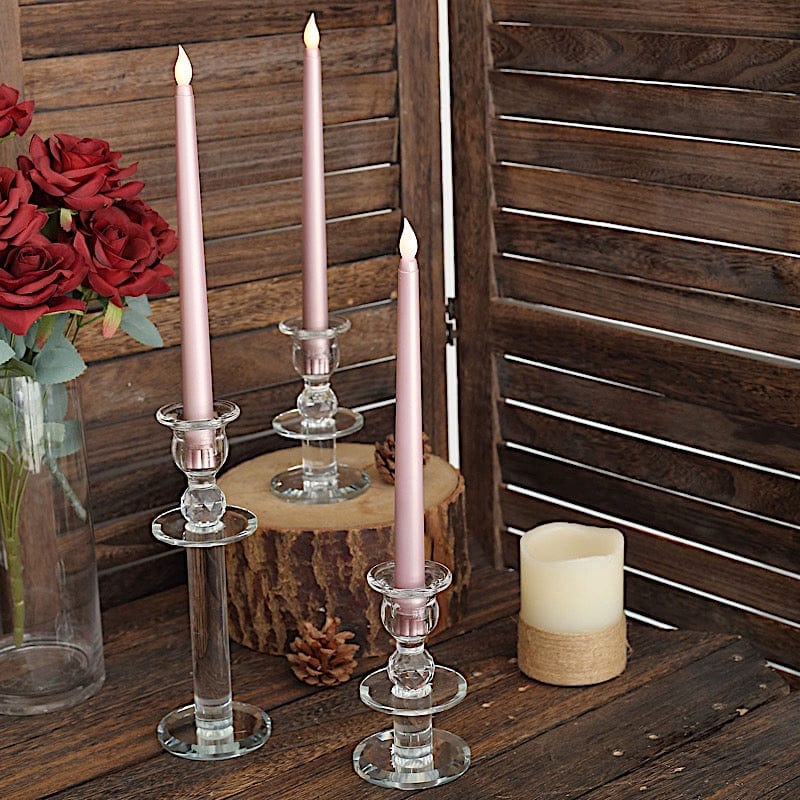 3 Flameless 11 in tall LED Taper Candles Lights