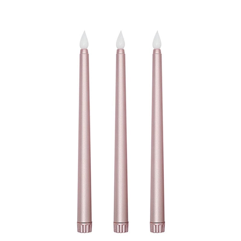 3 Flameless 11 in tall LED Taper Candles Lights