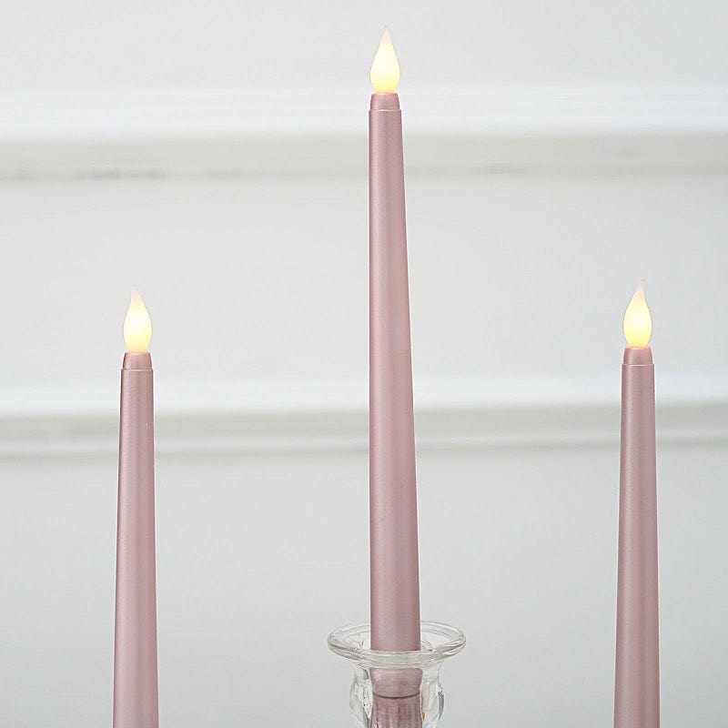 3 Flameless 11 in tall LED Taper Candles Lights