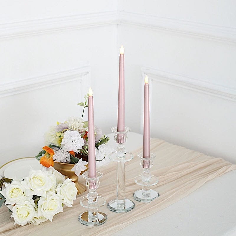 3 Flameless 11 in tall LED Taper Candles Lights